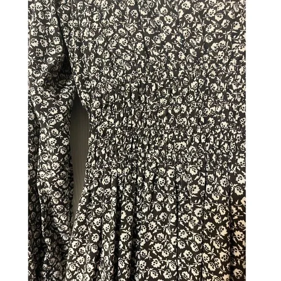 Gap Women's Maxi Boho Brown Cream Flower Print Dress - Picture 3 of 6